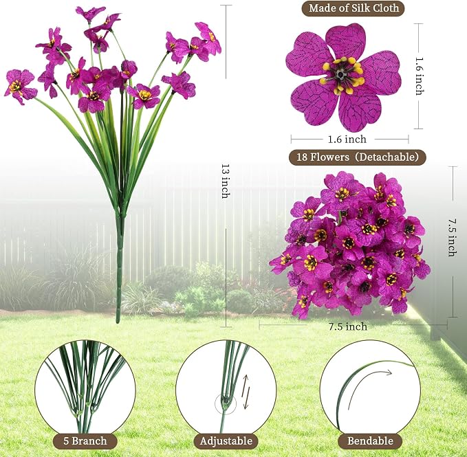 ColoPlay 24Bundles Light Purple Artificial Flowers - Image 2