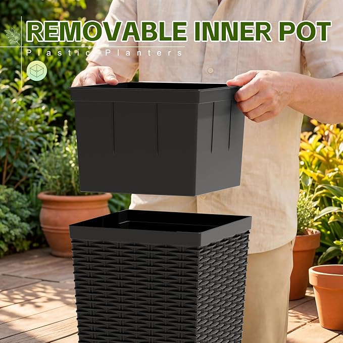 Devoko Resin 24'' Tall Planters - Image 4