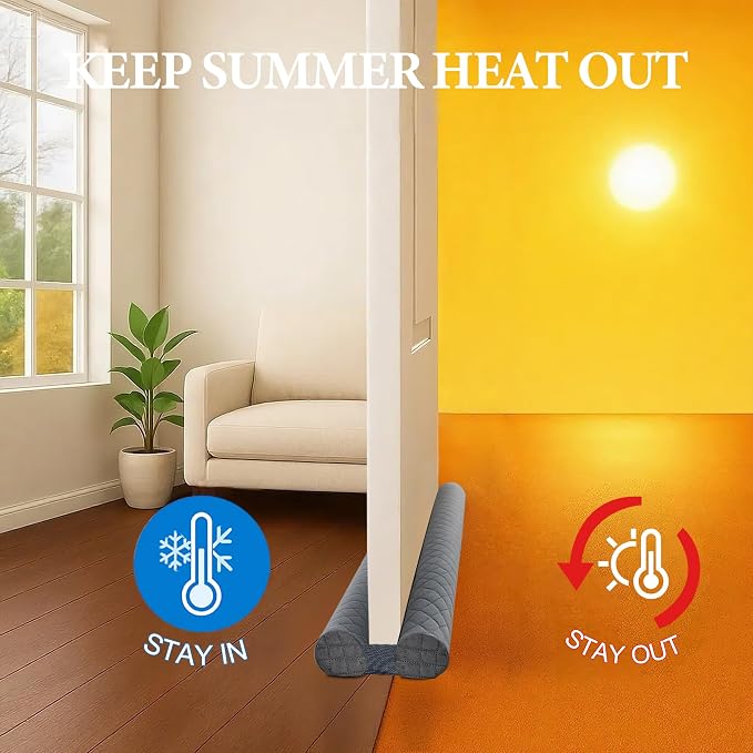 Ciieyuo Velvet Under Door Sound Blocker, Easy Install Fits 26'' - Image 4