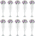 NUPTIO Tall Silver Centerpiece for Table, for Flowers Arrangement, Anniversary by Nuptio
