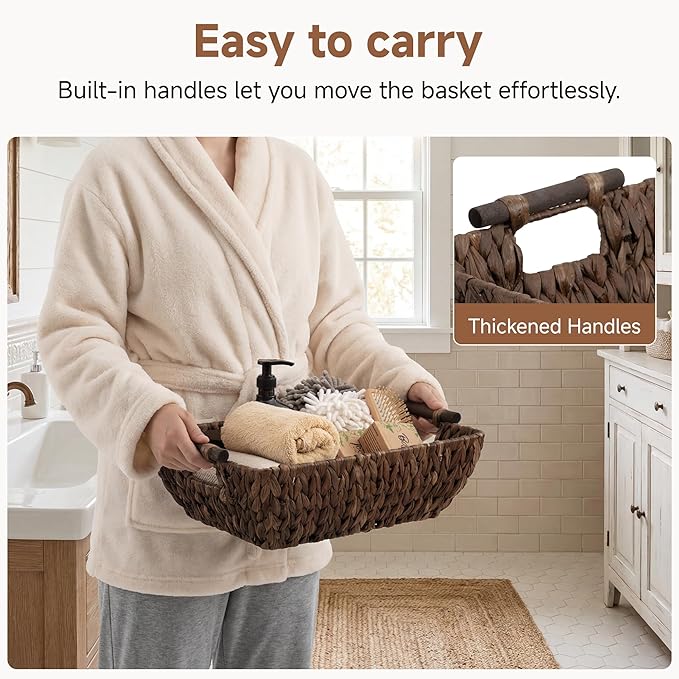 StorageWorks Wicker Baskets for Shelves, Large Organizer Basket | Wicker - Image 3