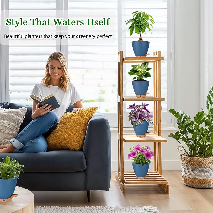 6 Inch Small Self Watering Pots - Image 2