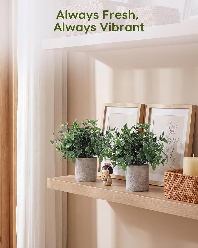 Velener 2 Pcs Small Fake Plants Eucalyptus, Artificial Plants Indoor - Image 9
