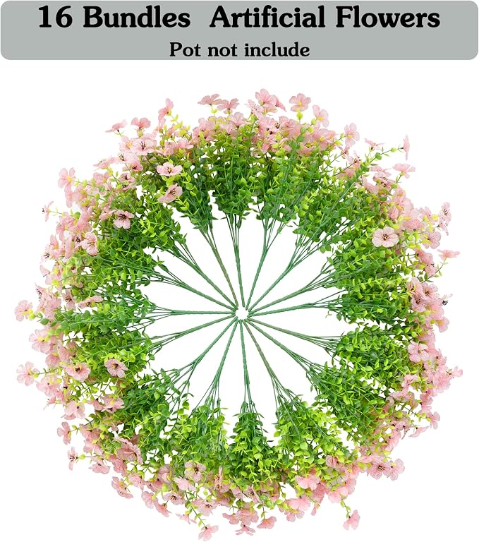 Artificial Fake Flowers Plants for Outdoors Spring Summer Decoration, Faux - Image 5