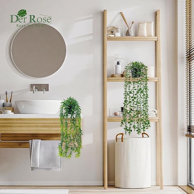 Der Rose 6Pcs Fake Hanging Plants Artificial Vines - Image 2