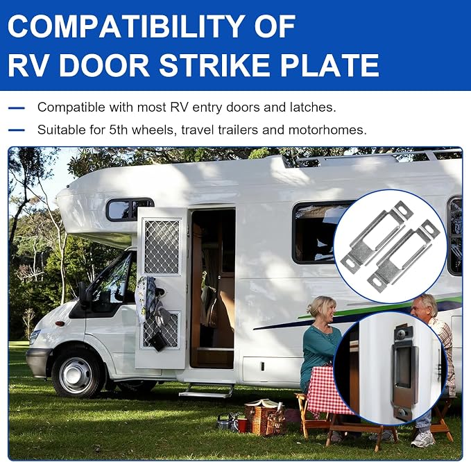 314301 RV Door Strike Plate, Camper Door Latches Replacement, 2 Pack | RV Door - Image 2