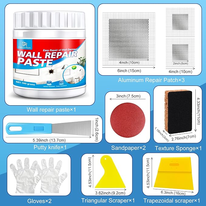 Drywall Repair Kit, 18oz Drywall Hole Patch Repair Kit Wall Patch Repair | - Image 6