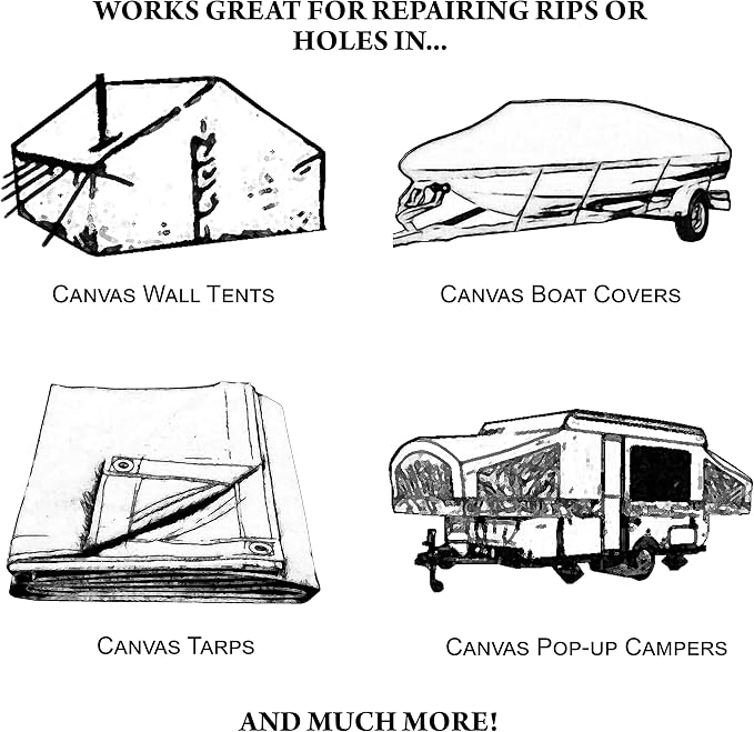 Outdoor Canvas Patch Kit to Repair Pop-Up Campers, Canvas Tents, Boat Covers - Image 3