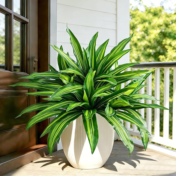 Fake Ferns, Faux Outdoor Plants UV Resistant, 3D Real Touch Fake Plants by Cherica