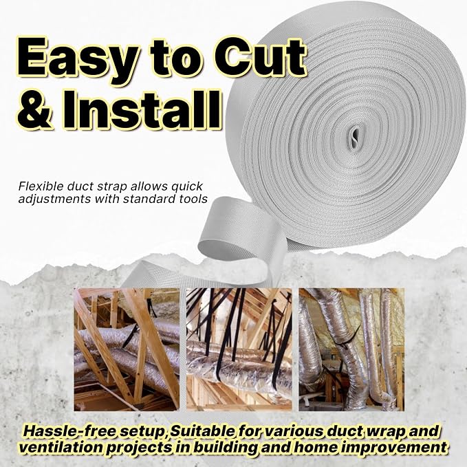 Heavy Duty Duct Strap – 1.95 in x 147 ft Grey Nylon Strapping - Image 7