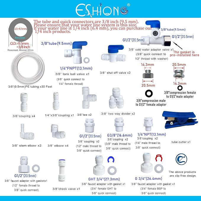 NSF Certified 3/8" O.D. Push to Connect Fittings - Image 2