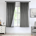 Vision Home Pewter Gray Velvet Pinch Pleated Blackout Curtains 40Wx63L Inch | 2 by VisionHome