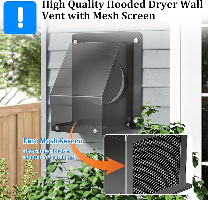4 Inch Dryer Vent Kit with 9.5-14.5" Adjustable Periscope Dryer Vent & Outdoor - Image 3