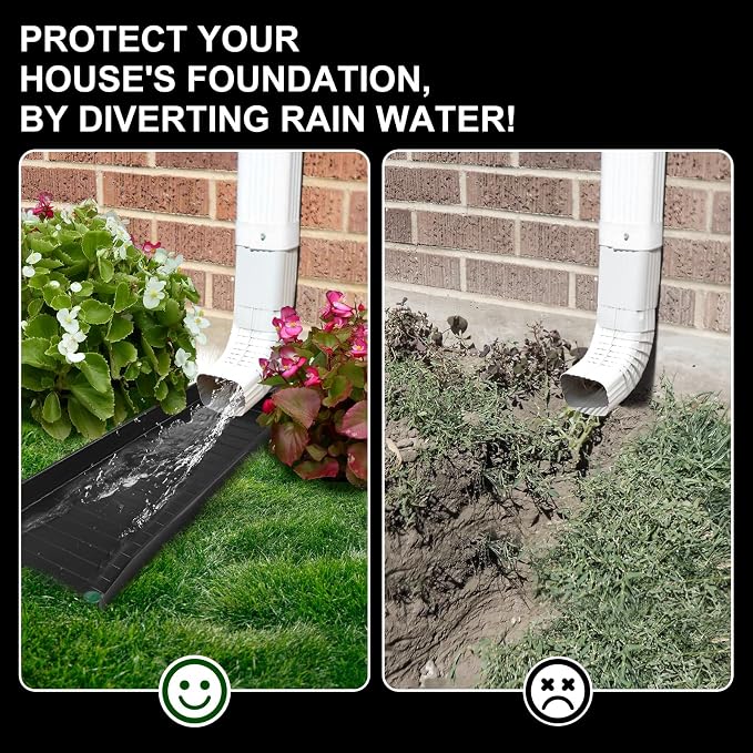 Creative.C 4 Pack Gutter Downspout Extensions, Rain Gutter Downspout Splash - Image 3