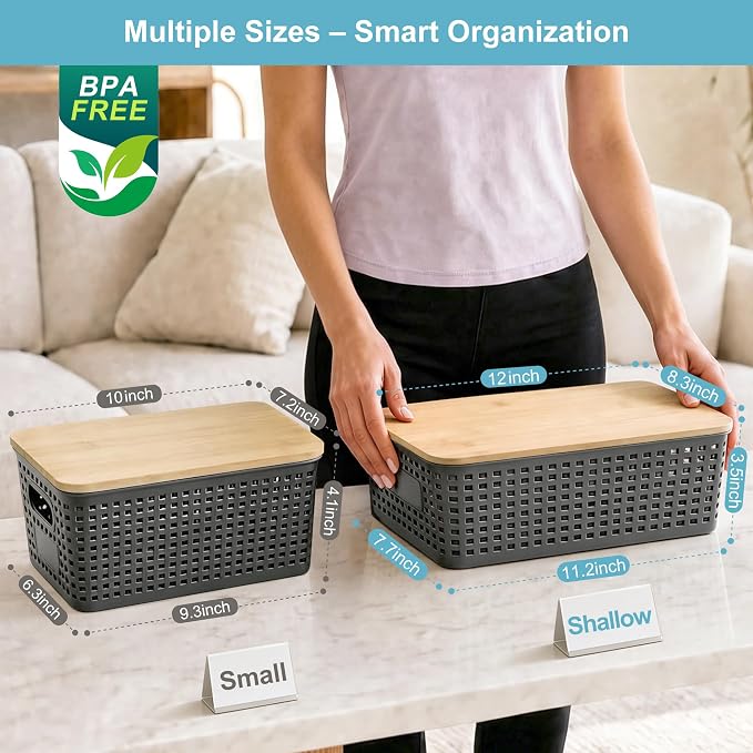 4 Pack Plastic Storage Bins - Image 9