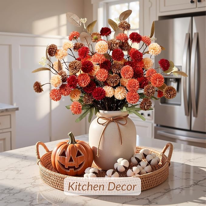 Alupssuc 16 PCS Silk Mums Artificial Fall Flowers - Image 9