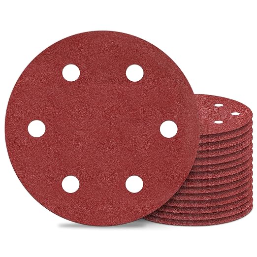 Awutzut 9 Inch 6 Hole Sanding Discs 120 Grit Hook and Loop by Awutzut