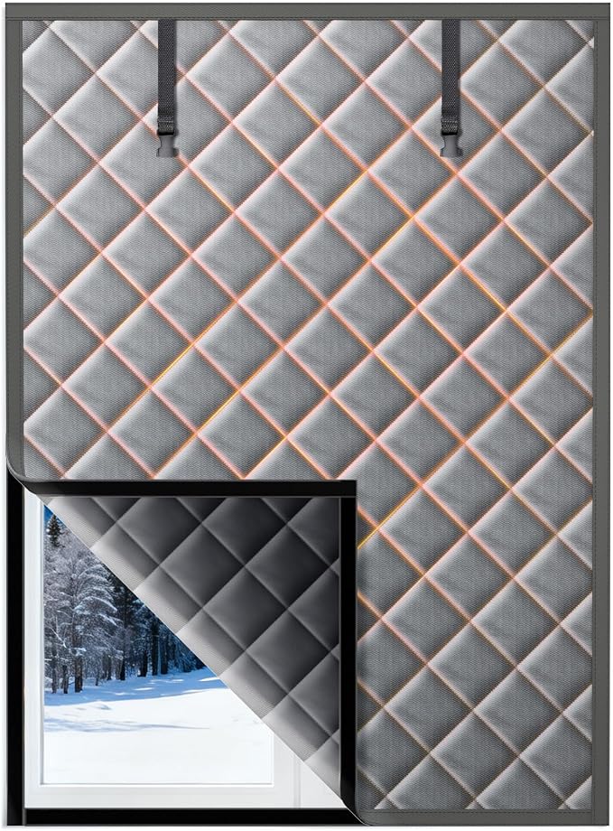 Window Insulation for Winter, 31″×57″ Thermal Window Cover, Dual-Sided by Homealexa