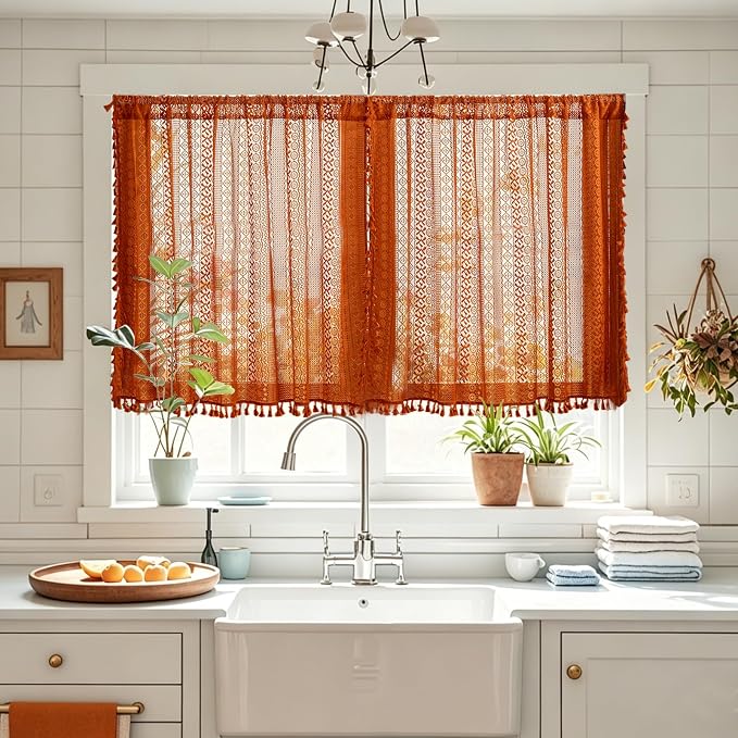 Sutuo Home Boho Kitchen Window Curtains - Image 2