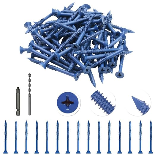 60Pcs 1/4" x 3-1/4” Concrete Screws by Unknown