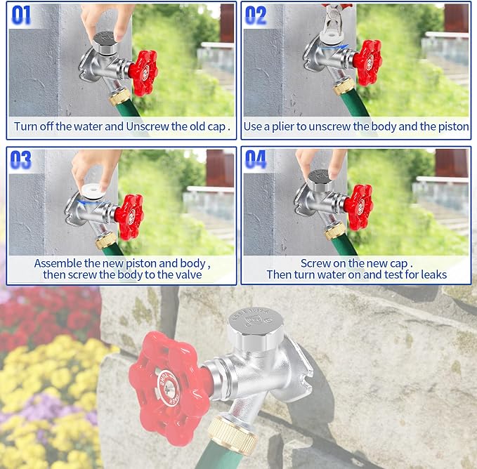 Chrome Outdoor Faucet Repair Kit, ASSE 1019-A Vacuum Breaker Outside Faucet - Image 8