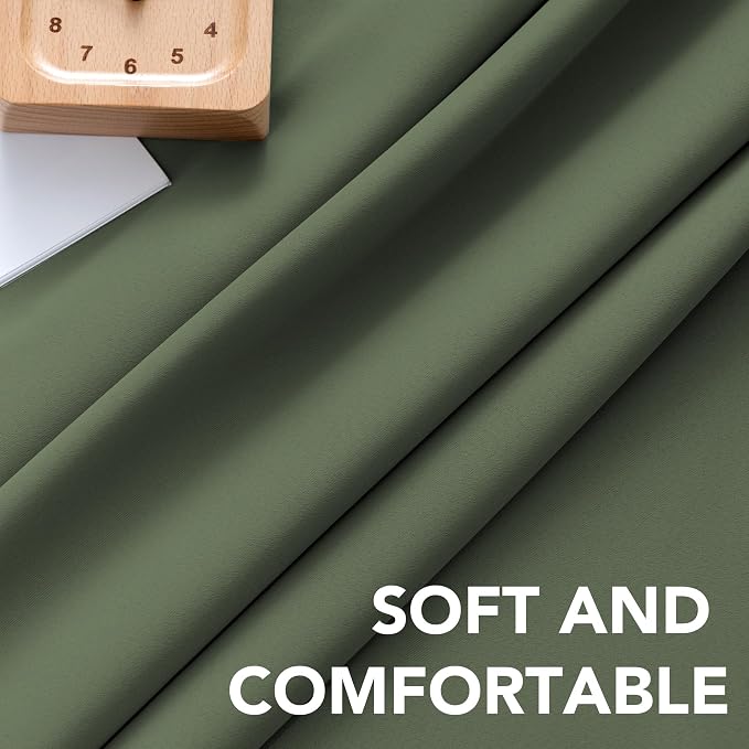 H.VERSAILTEX Back Tab Dark Green Curtains 90 Inch Long - Image 5