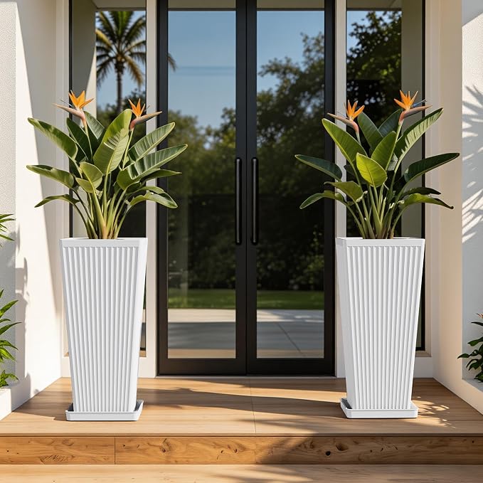 24" Tapered Tall Planters for Outdoor Plants - Image 7