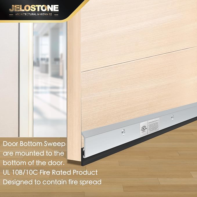 2 Pack - 48'' Commercial Door Bottom Sweep JS-N315, Heavy Duty Aluminum - Image 5
