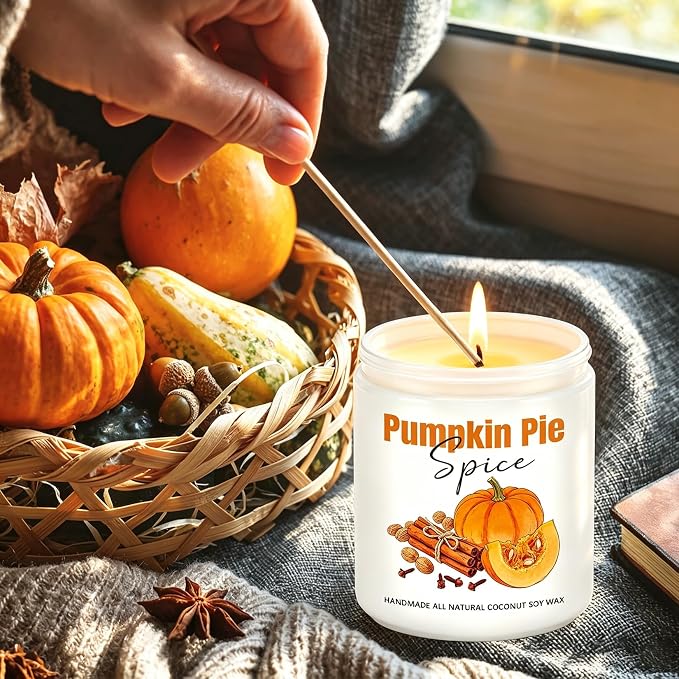 Fall Candles, Pumpkin Cinnamon Spice Candles, Fall Scented Candle Decorations - Image 7