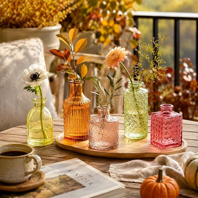 UPBUD Colored Glass Bud Vases Set of 36, Fall Vases - Image 6