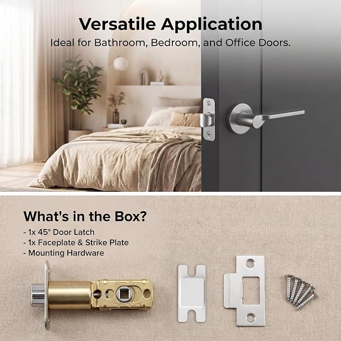 Adjustable Deadlatch 2-3/8'' or 2-3/4'', Adjustable Door Latch Entry Door Lock - Image 6