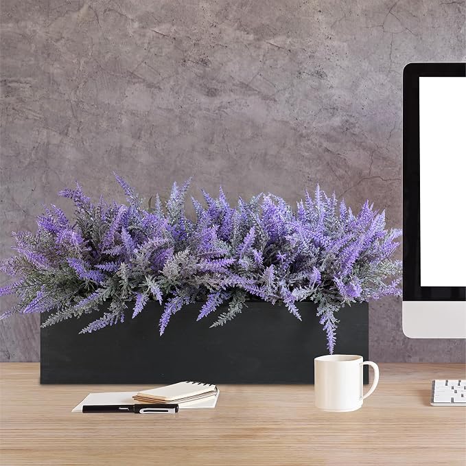 Winlyn 14" Artificial Lavender Arrangement Faux Lavender Flowers in Rustic - Image 6