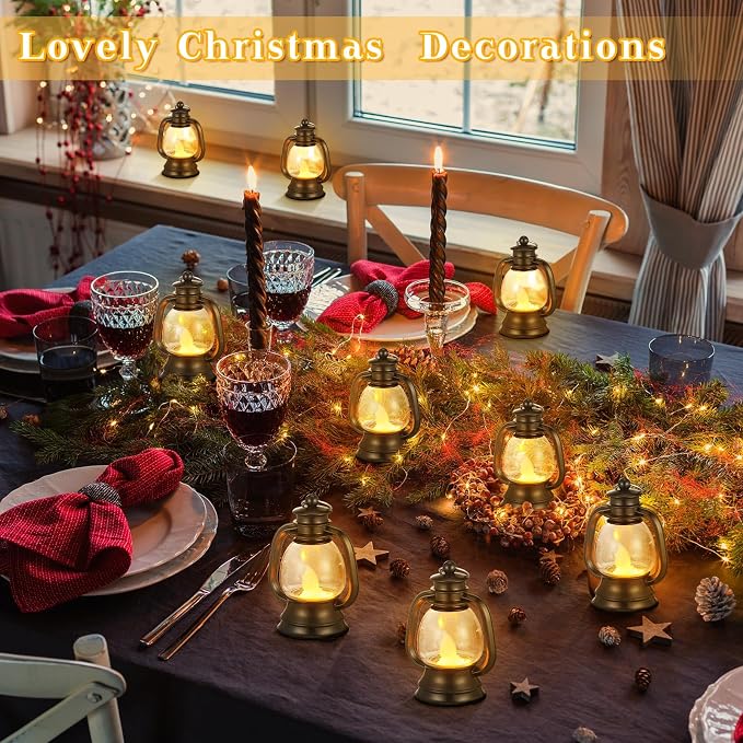 Ferraycle 48 Pcs Mini Lanterns 4 Inch Black Lamp Table Decor | Western Cowboy - Image 3