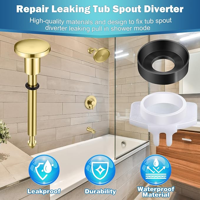Enhon 2 Set Tub Spout Diverter Repair Kit | Includes 2 x Diverter Valve Stems - Image 6