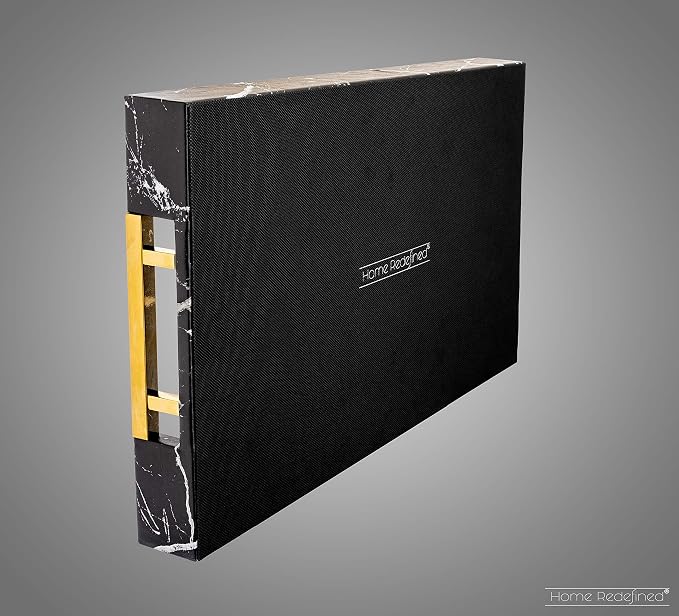 Home Redefined Modern Elegant 17.5"x12" Rectangle Black Marble Faux Leather - Image 5