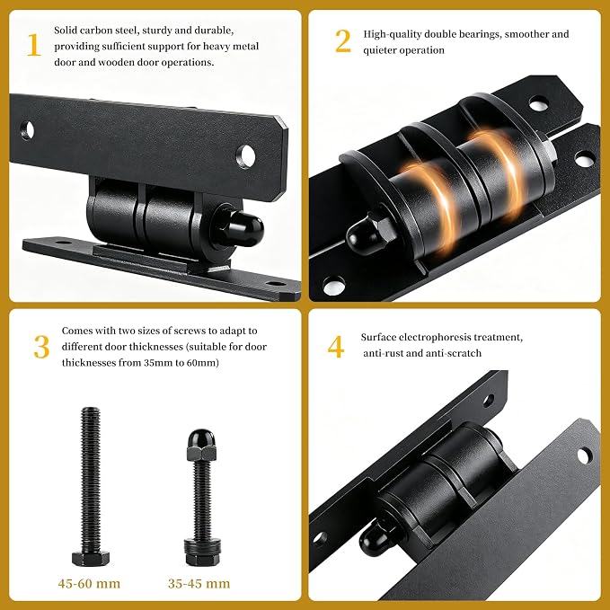 Heavy Duty Gate Hinges, 1100 Lbs Capacity and Sealed Built-in Ball Bearings | - Image 4