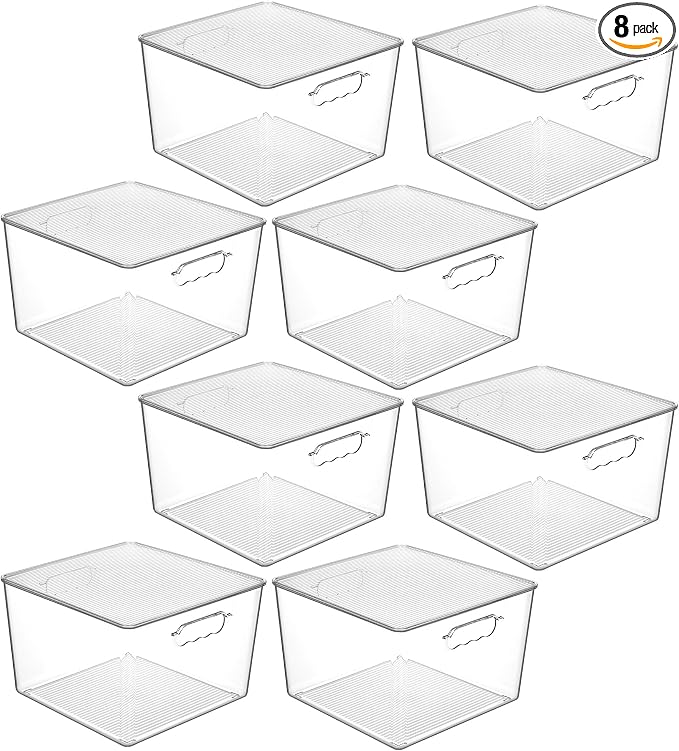 Vtopmart 8 Pack Extra Large Clear Stackable Storage Bins by Vtopmart