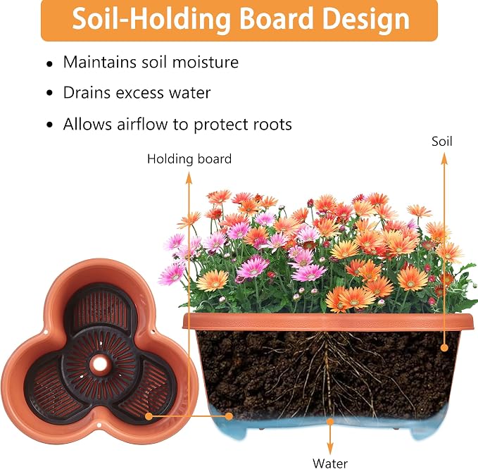 VECELO 5 Tier Vertical Garden Planter, Self Watering Stackable Planters - Image 4