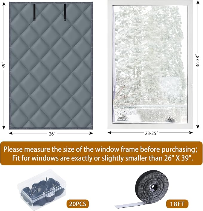 Window Insulation Kit for Winter, 3 Layer 26" X 39" Winter Insulated Window - Image 2