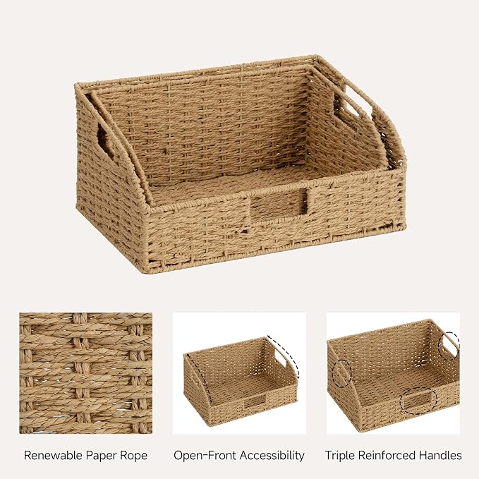 StorageWorks Pantry Baskets for Organizing, Wicker Basket for Storage, Pantry - Image 3