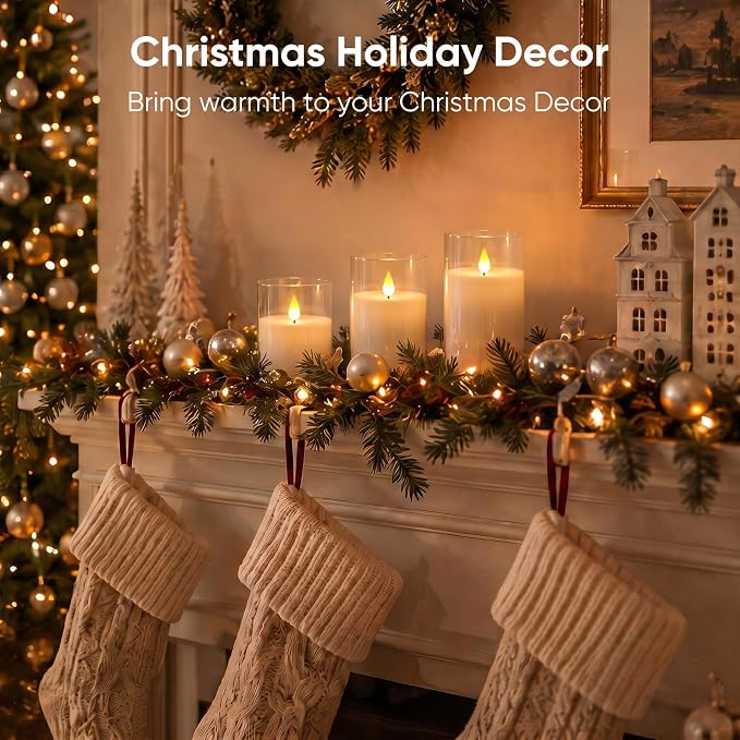 Homemory Pure White Flameless Candles, Battery Operated Acrylic LED Pillar - Image 7