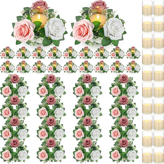Yunlly 20 Pcs Rose Candle Rings by Yunlly