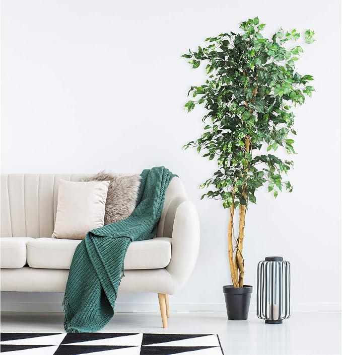Nearly Natural 6ft Triple Trunk Artificial Ficus Tree - Image 5