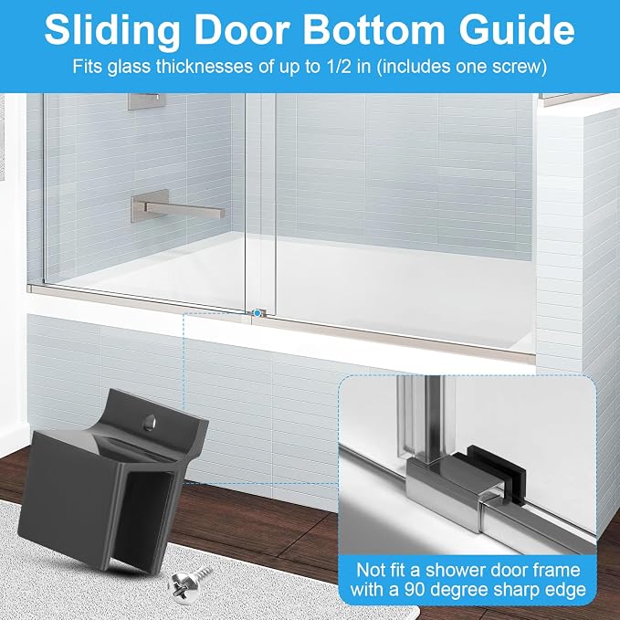 M6209 Sliding Shower Door Bottom Track, 1/2-inch Channel, Suitable - Image 6
