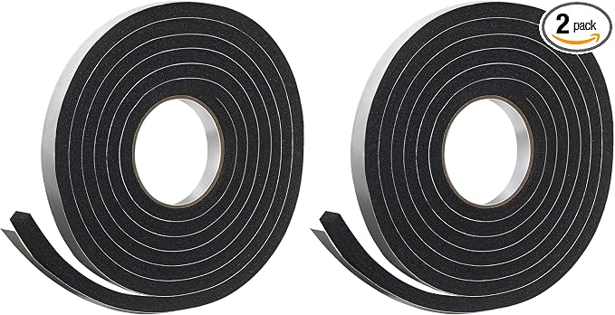 Frost King Foam Tape, Sponge Rubber, 3/4" W X 7/16" H | 10' L | Black | 5/16" T by Thermwell+Products+Co.%2C+Inc