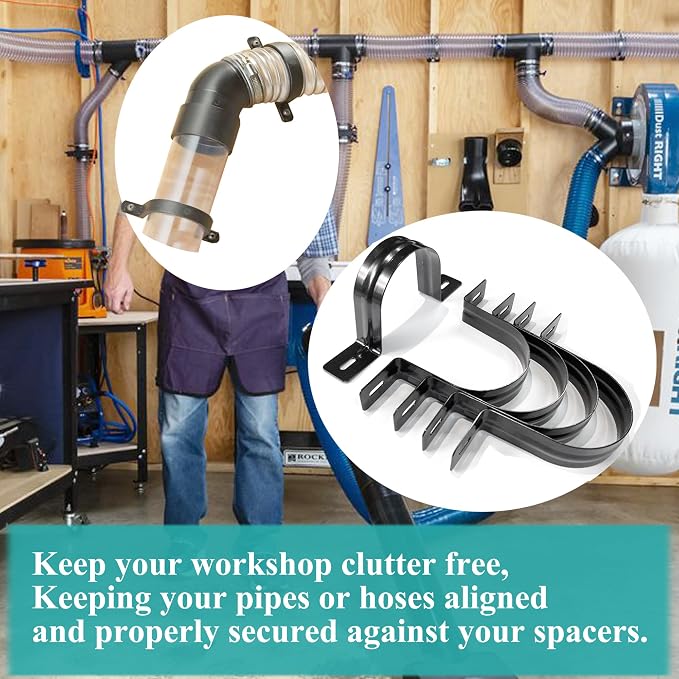 Dust Collection Hose and Pipe Holder Adjustable Hangers Bracket, Don’t Broken - Image 3