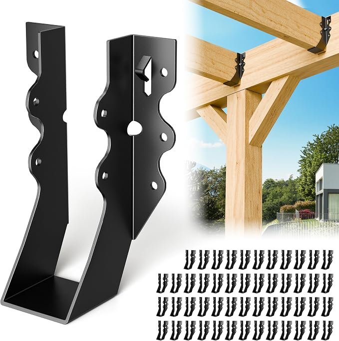25 Pcs Black 2x6 Joist Hanger, LU26 18 Gauge Double Shear Face Mount Joist by Chenteel
