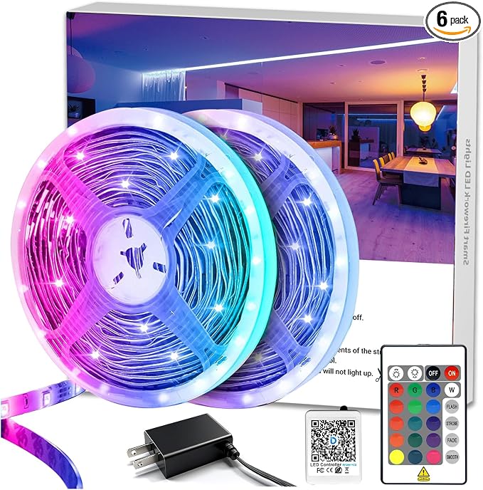 DAYBETTER LED Lights 65.6ft, 5050 RGB Led Strip Lights Flexible Color Changing by DAYBETTER