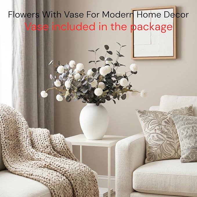 White Artificial Flowers & Greenery - Image 2