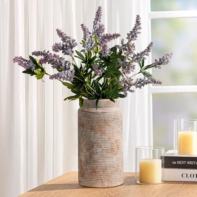 Dobbyby Ceramic Flower Vase 12 inch Farmhouse Rustic Vase - Image 6